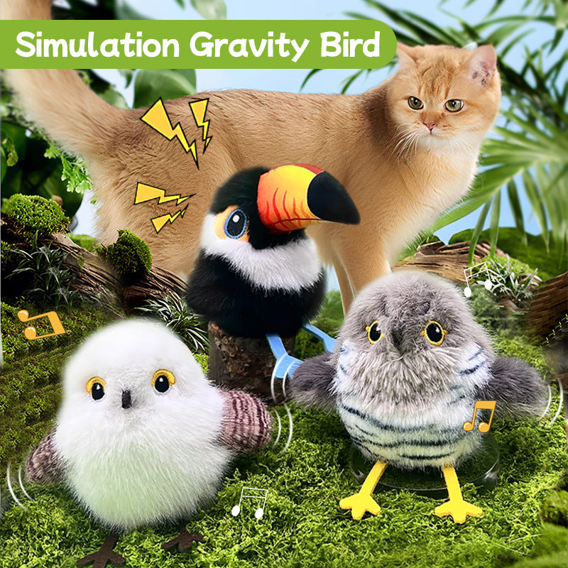 Interactive Bird Sound Toy - Electric Shaking Plush Sparrow