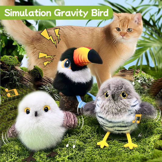 Interactive Bird Sound Toy - Electric Shaking Plush Sparrow