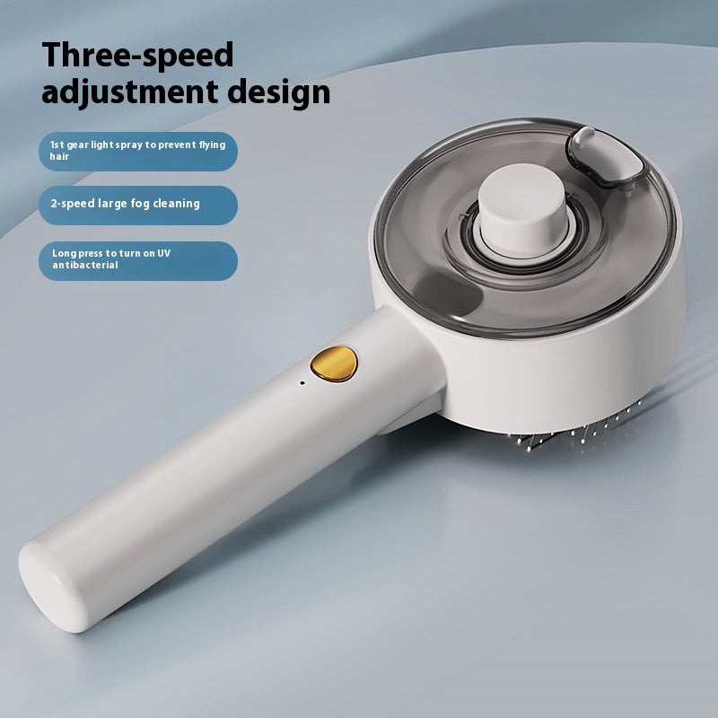 3-in-1 Pet Spray Massage Comb with UV Sterilization – Anti-Shedding Grooming Brush for Dogs & Cats