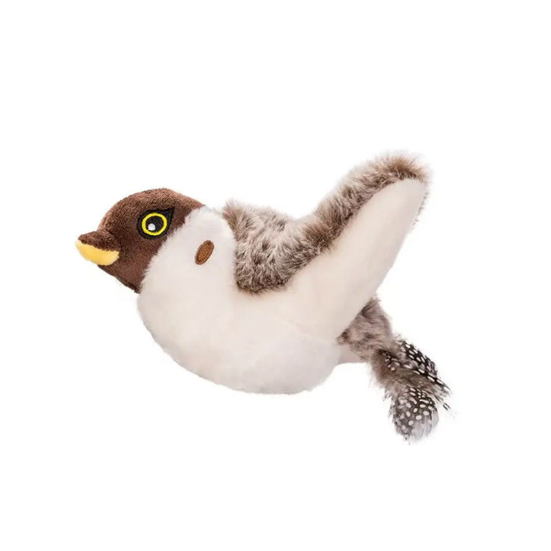 Interactive Bird Sound Toy - Electric Shaking Plush Sparrow