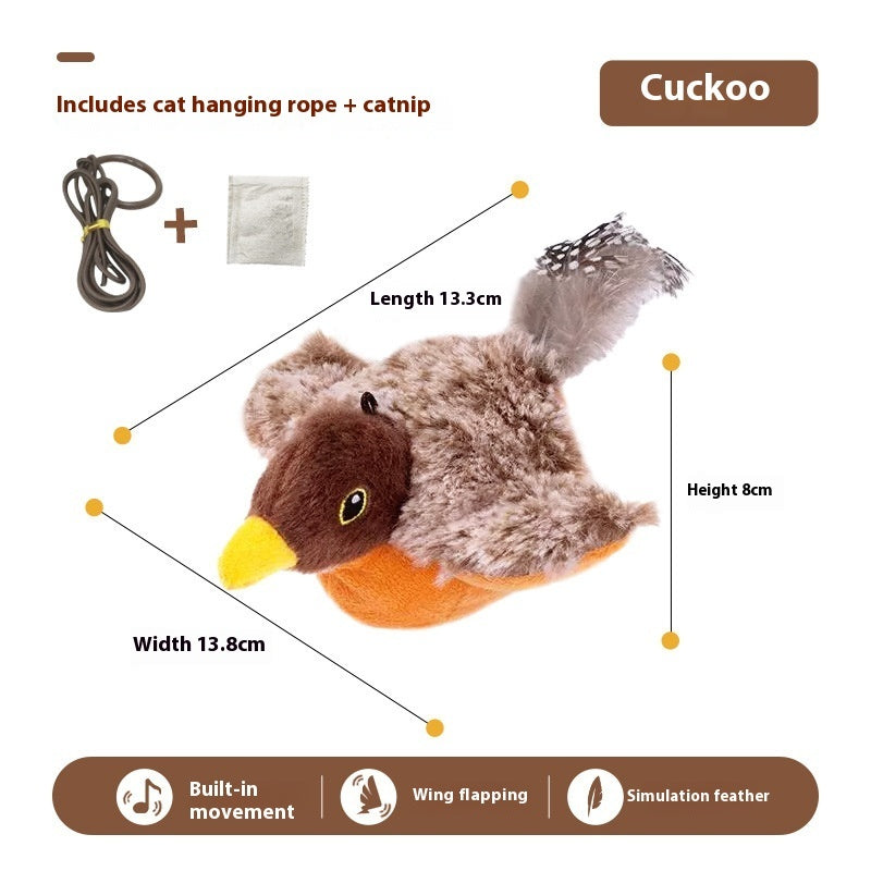 Interactive Bird Sound Toy - Electric Shaking Plush Sparrow