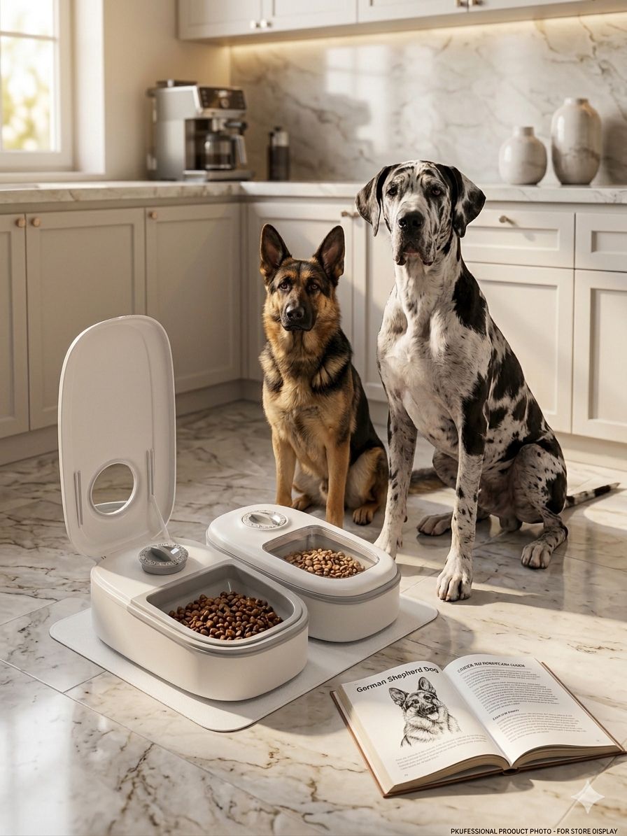 Dog Cat Smart Gravity Feeder — Auto Food Dispenser for Busy Pet Parents | Stainless Steel Bowl for Cats & Dogs | Feed Smart, Live Free