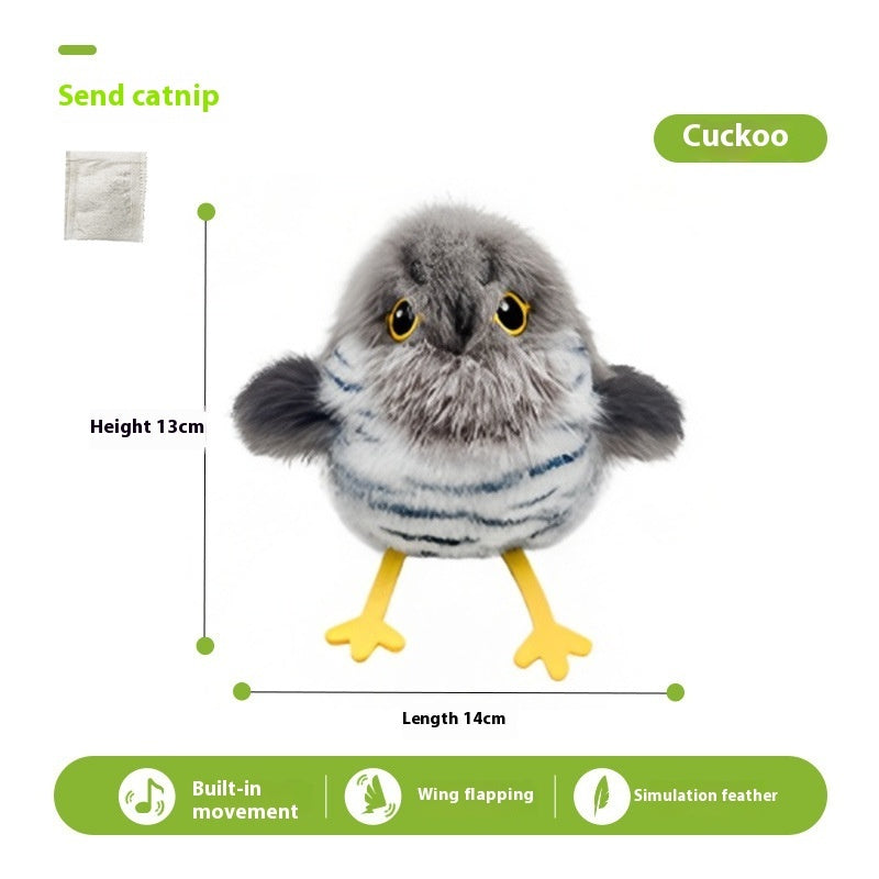 Interactive Bird Sound Toy - Electric Shaking Plush Sparrow