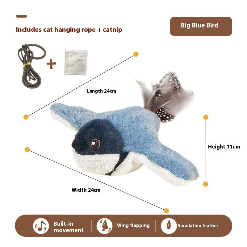 Interactive Bird Sound Toy - Electric Shaking Plush Sparrow